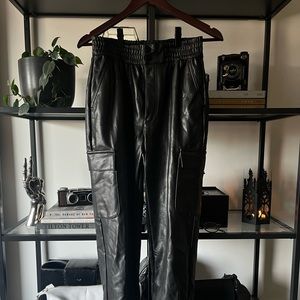 Abercrombie faux leather joggers
